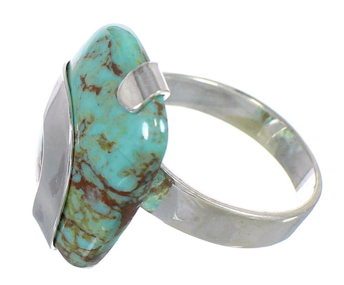 Genuine Sterling Silver Southwestern Turquoise Ring Size 6-1/2 RX88758